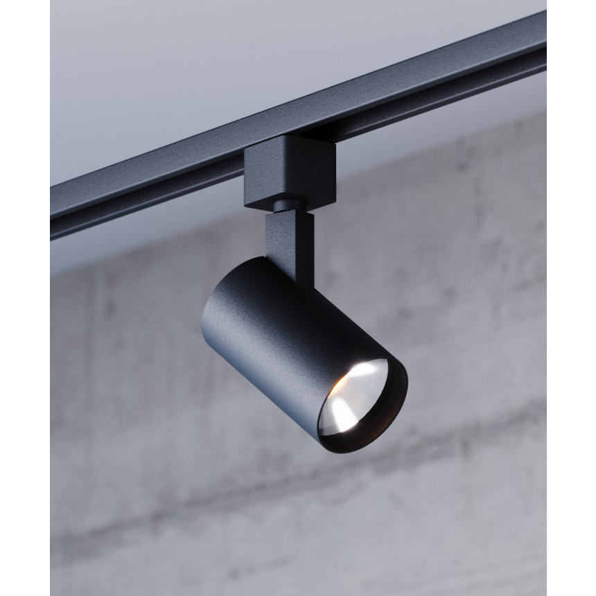 Alcon 13114 2.5-Inch Cylinder LED Track Light Head shown in a Black finish.