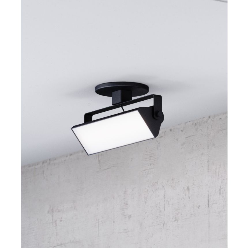 Alcon 13126-12 12-Inch Architectural LED Wall Wash Round Monopoint Light shown in a Black finish.