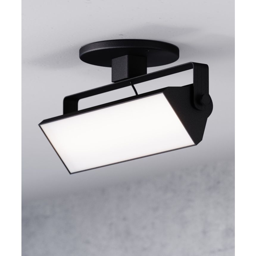 Alcon 13126-12 12-Inch Architectural LED Wall Wash Round Monopoint Light shown in a Black finish.