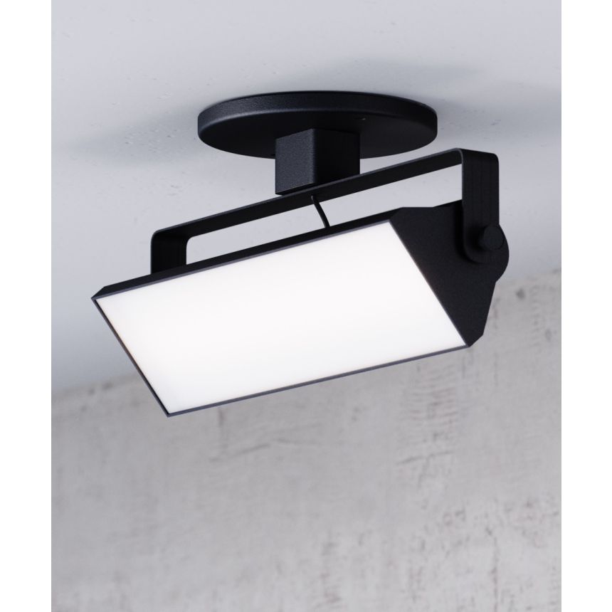 Alcon 13126-12 12-Inch Architectural LED Wall Wash Round Monopoint Light shown in a Black finish.