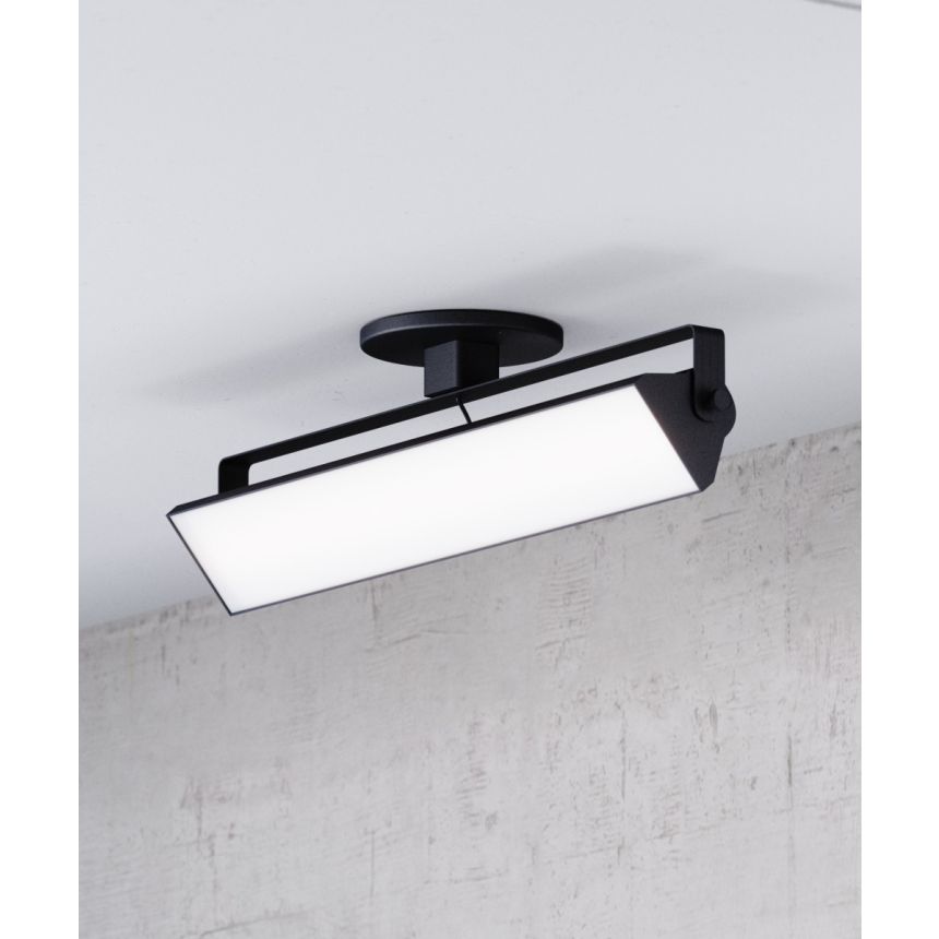Alcon 13126-20 20-Inch Architectural LED Wall Wash Round Monopoint Light shown in a Black finish.