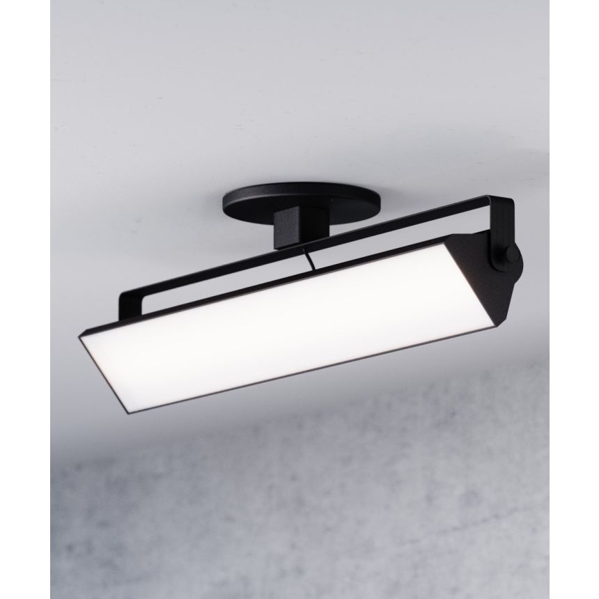 Alcon 13126-20 20-Inch Architectural LED Wall Wash Round Monopoint Light shown in a Black finish.