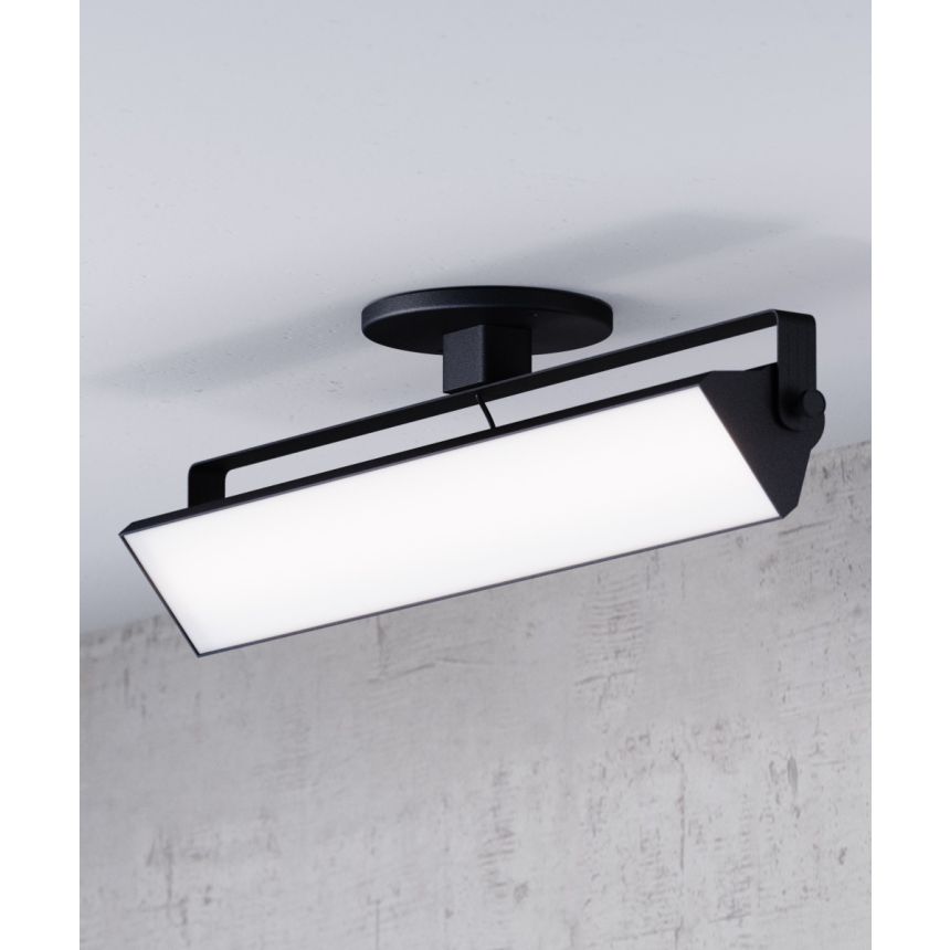 Alcon 13126-20 20-Inch Architectural LED Wall Wash Round Monopoint Light shown in a Black finish.
