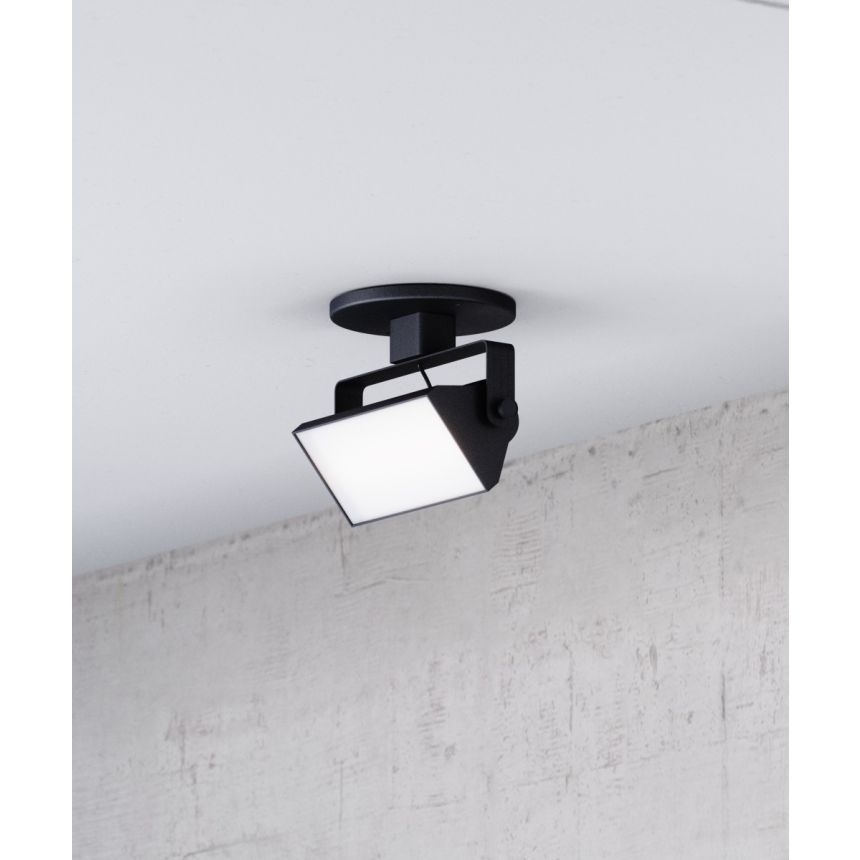 Alcon 13126-6 6-Inch Architectural LED Wall Wash Round Monopoint Light shown in a Black finish.