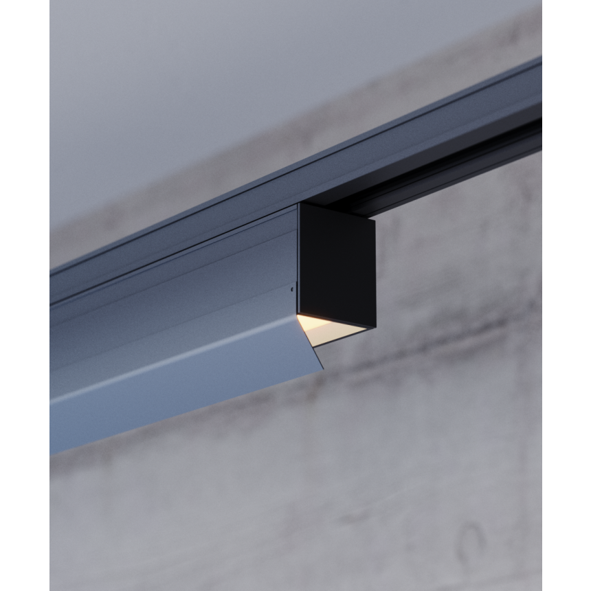 Alcon 13150-V Architectural LED Linear Wall Wash Track Light shown in a Black finish.