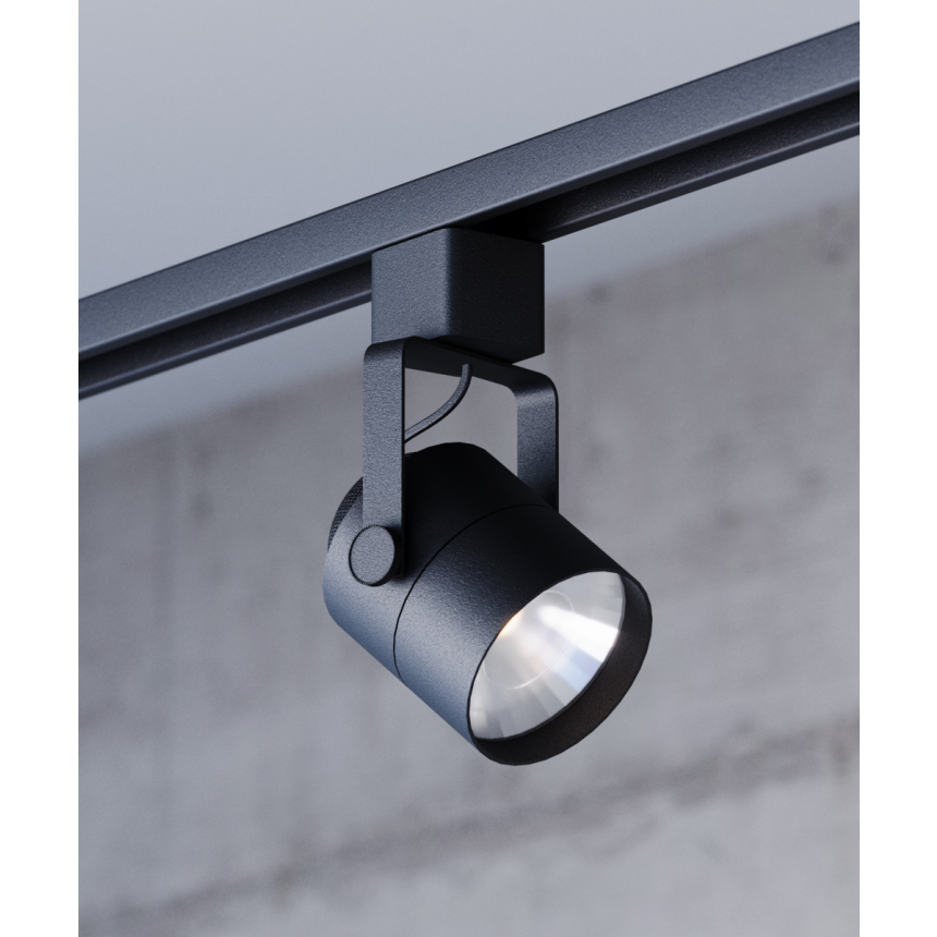 Alcon 13302 2-Inch LED Monopoint Track Light Head shown in a Black finish.
