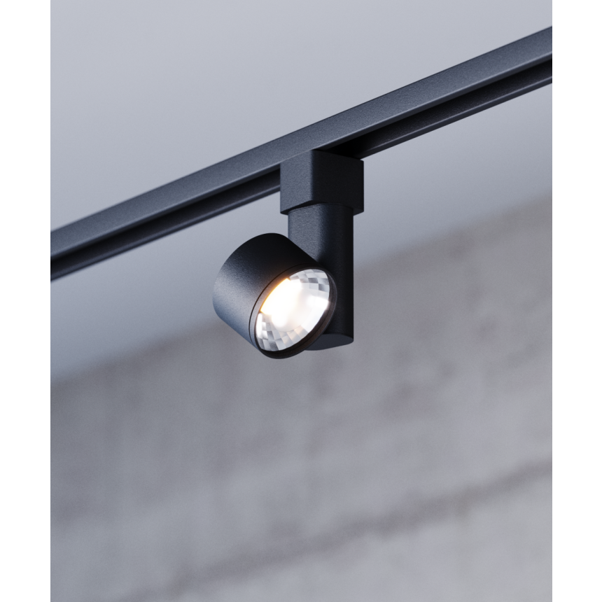 Alcon 13303-MI Multi-Sized Adjustable LED Track Light Head shown in a Black finish.