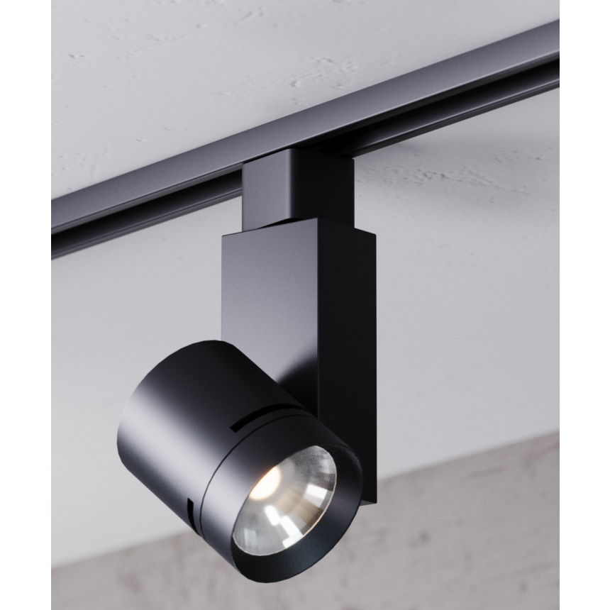 Alcon 13306 Architectural 2.5-Inch LED Track Light Head shown in a Black finish.