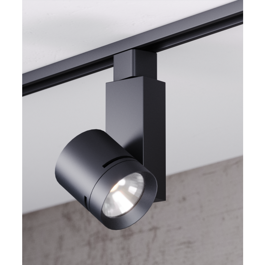 Alcon 13307 Architectural 2.5-Inch LED Track Light Head shown in a Black finish.