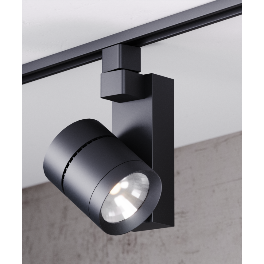 Alcon 13308 Architectural 3.5-Inch LED Track Light Head shown in a Black finish.