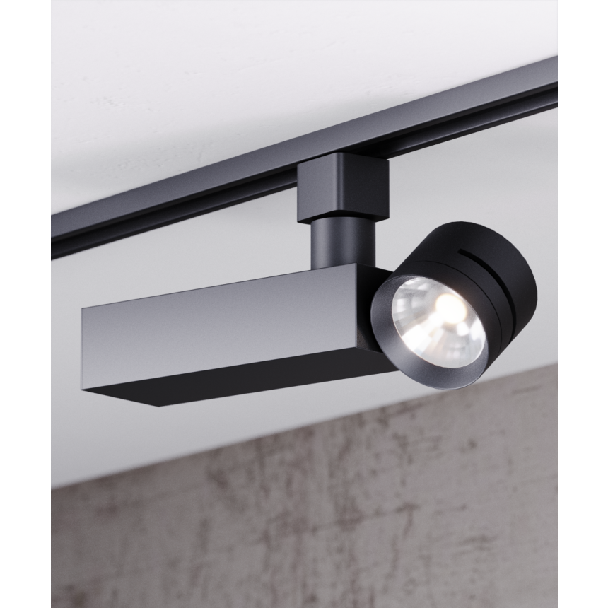 Alcon 13309 Architectural 2.5-Inch LED Track Light Head shown in a Black finish.