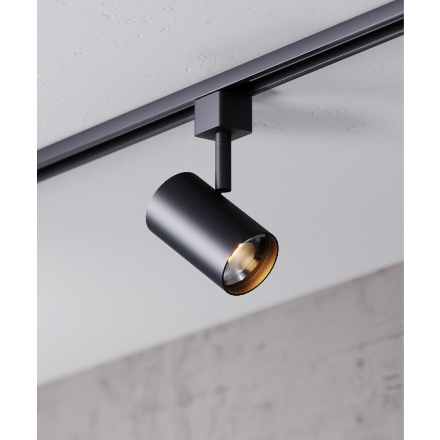 Alcon 14130-SM 2.5-Inch Cylinder LED Track Light Head shown in a Black finish.
