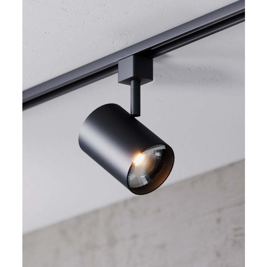 Alcon 14130-M 3-Inch Cylinder LED Track Light Head shown in a Black finish.