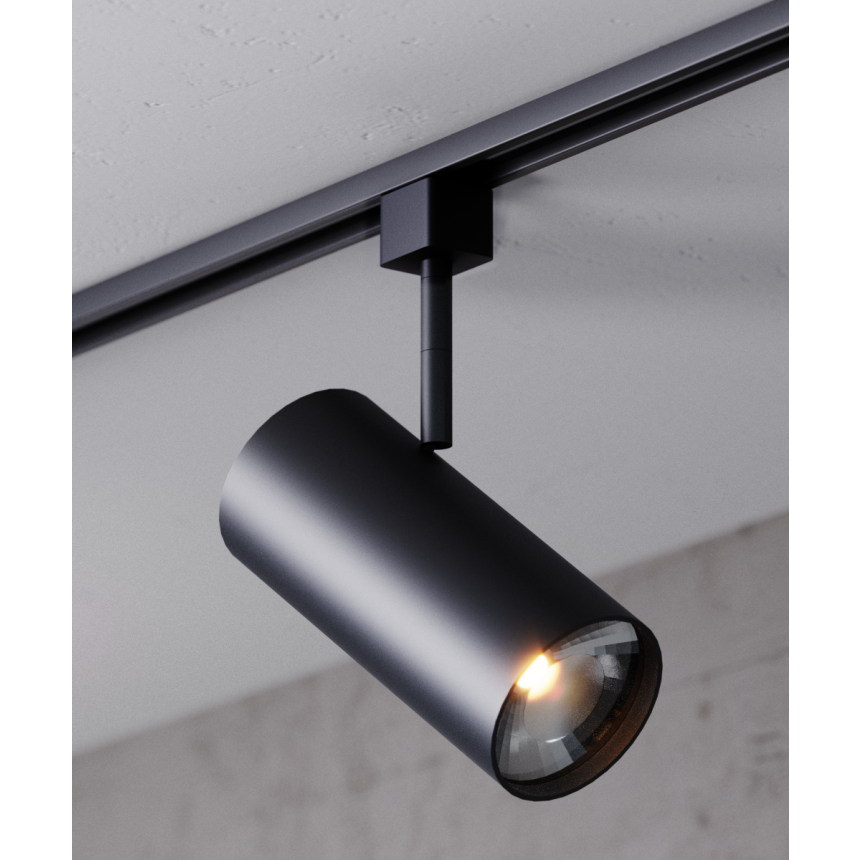 Alcon 14130-XL 3.3125-Inch Cylinder LED Track Light Head shown in a Black finish.