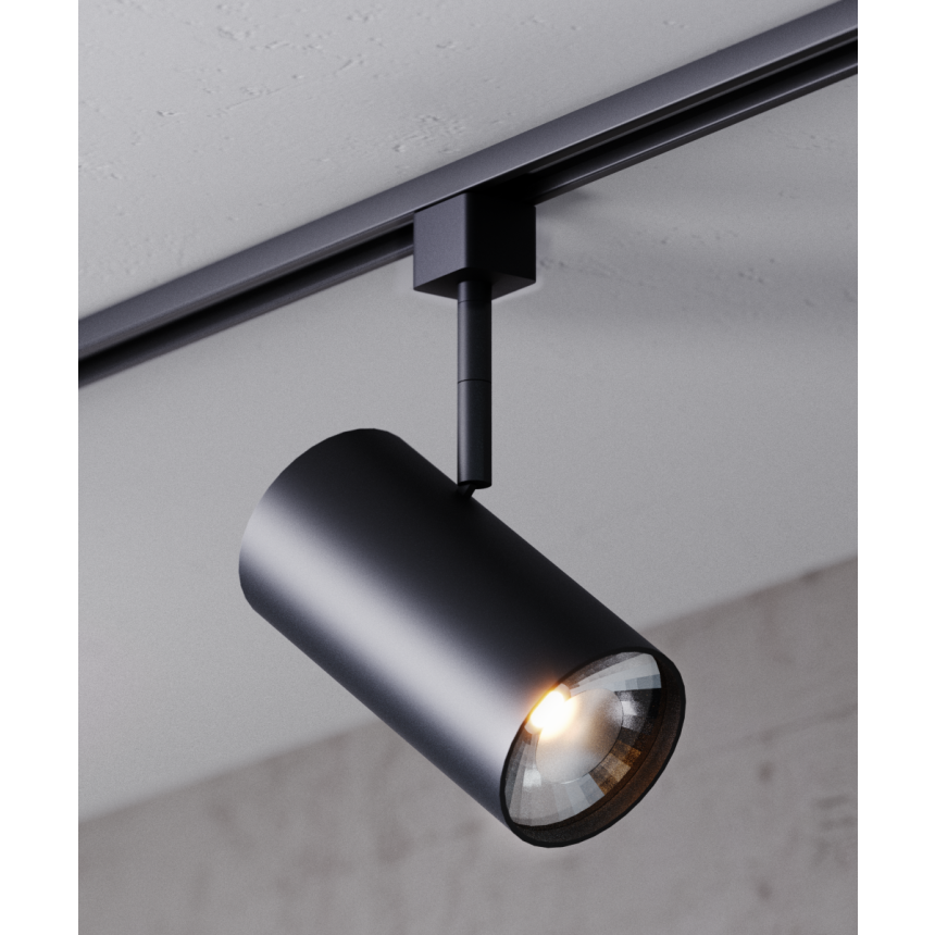 Alcon 14130-L 3.3125-Inch Cylinder LED Track Light Head shown in a Black finish.