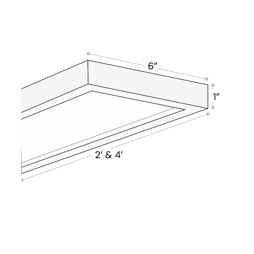 Alcon Lighting 14054-S-6 LED slim surface light with a white finish.
