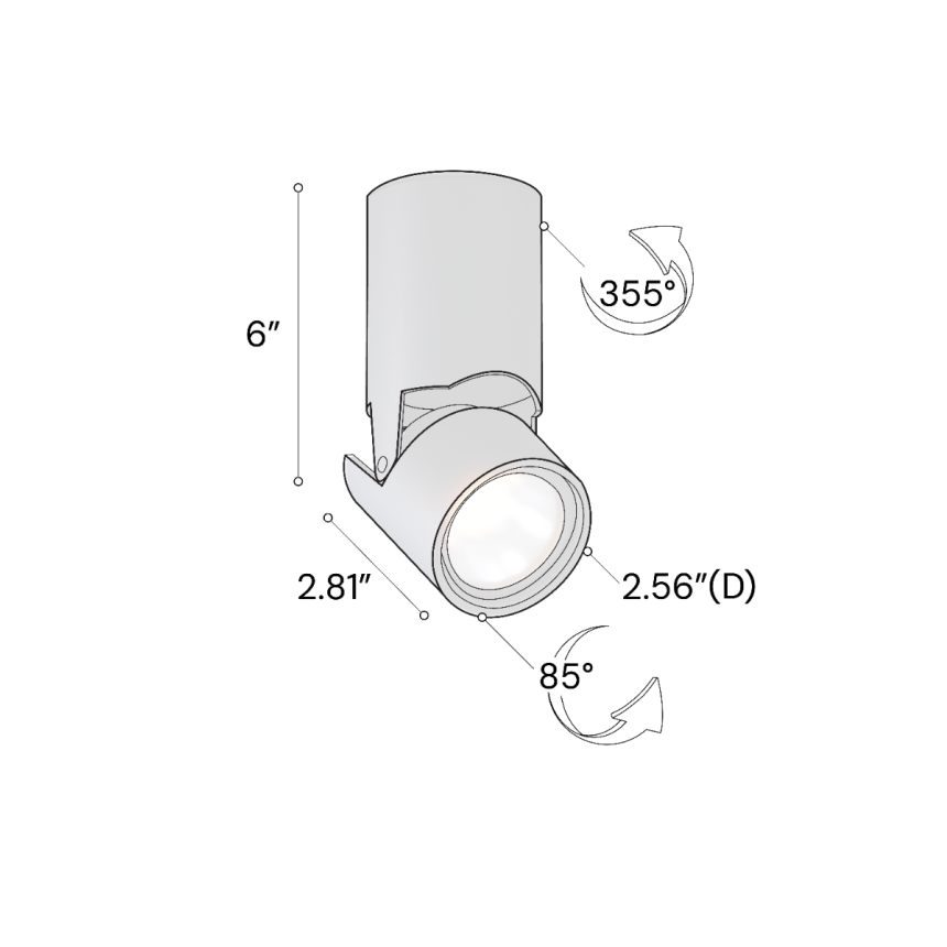 2.5-Inch Architectural Adjustable LED Monopoint Spot Light