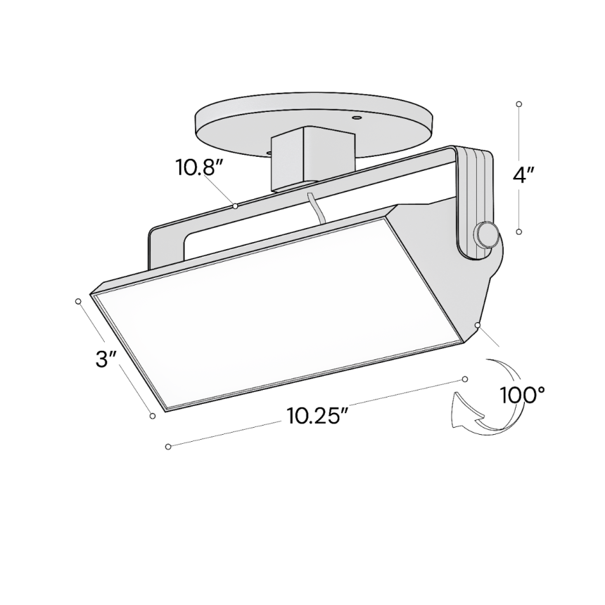Alcon 13126-12 12-Inch Architectural LED Wall Wash Round Monopoint Light shown in a Black finish.