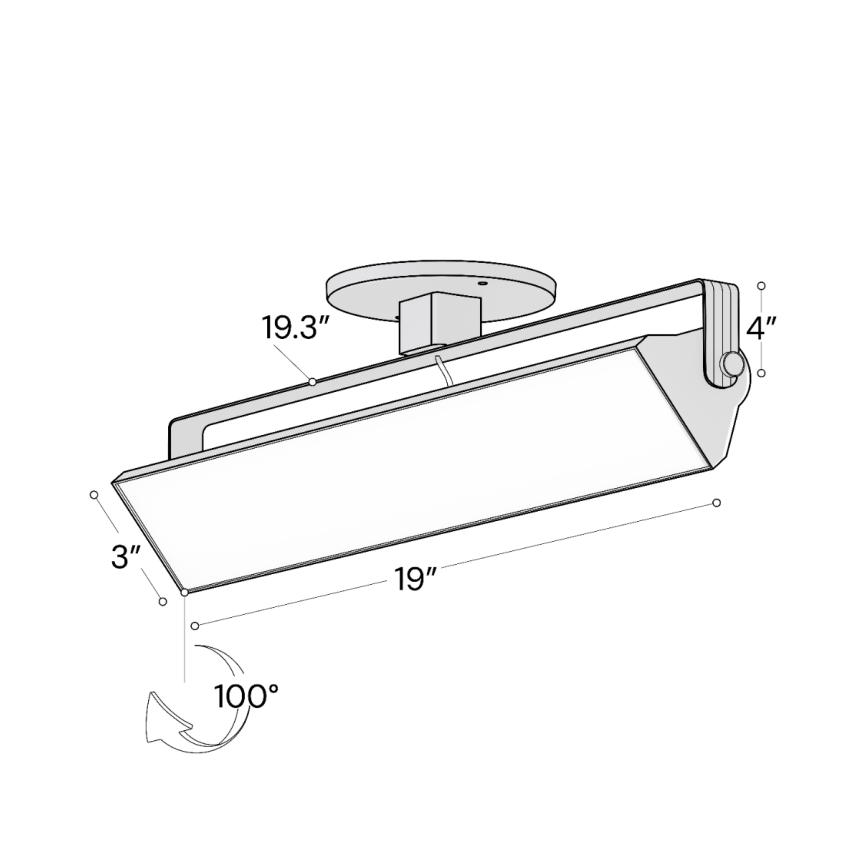 Alcon 13126-20 20-Inch Architectural LED Wall Wash Round Monopoint Light shown in a Black finish.