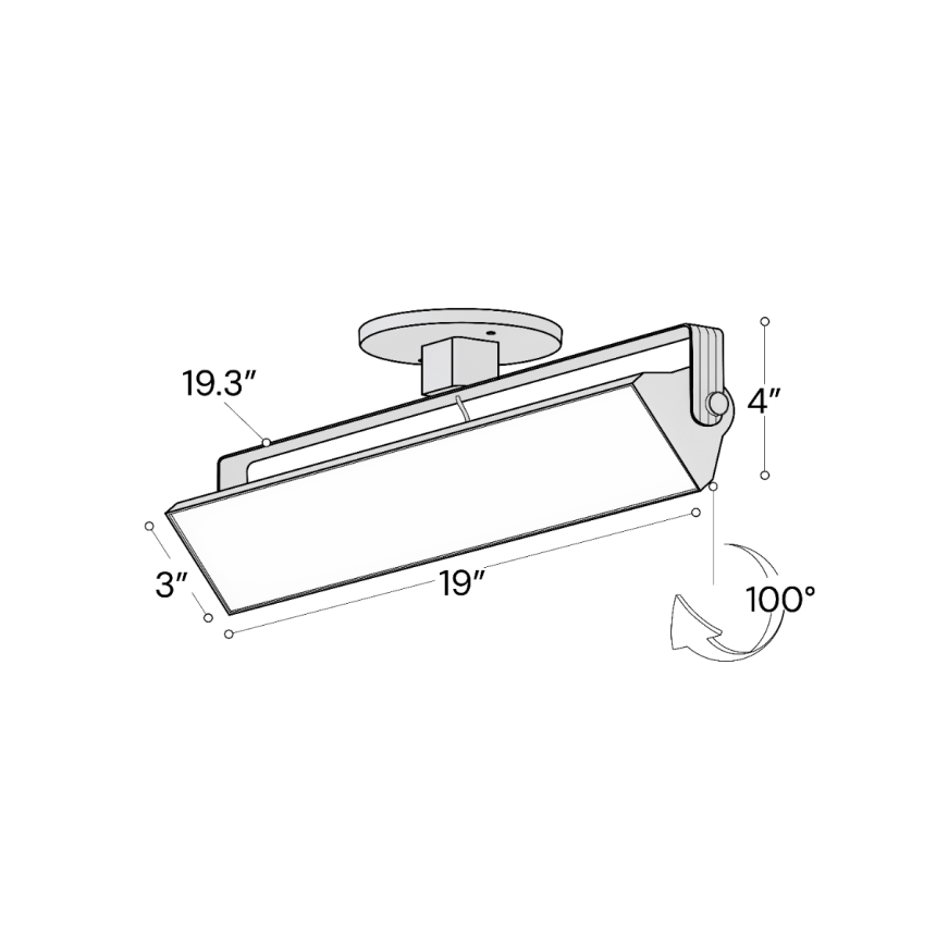 Alcon 13126-20 20-Inch Architectural LED Wall Wash Round Monopoint Light shown in a Black finish.
