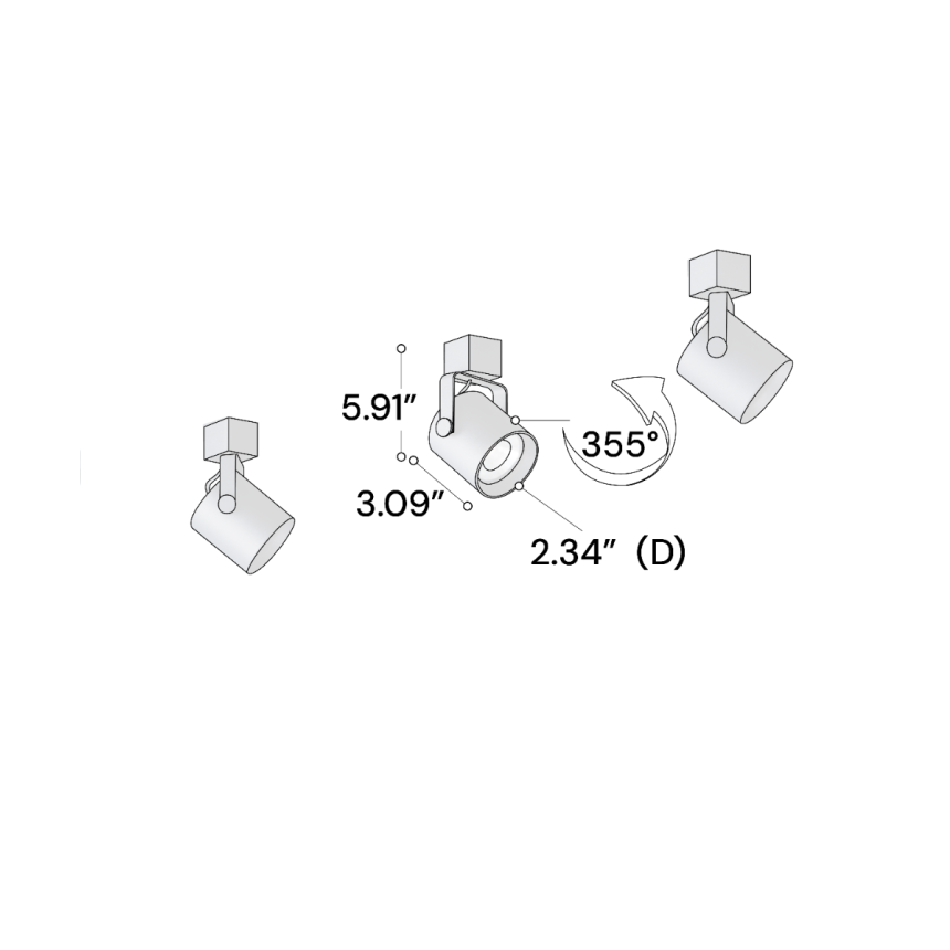 Alcon 13110-3 3-Light LED Track Lighting Kit shown in a Black finish.
