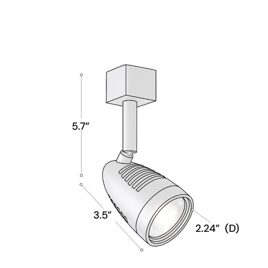Alcon 13111 2-Inch Bullet Head Swivel LED Track Light shown in a Black finish.