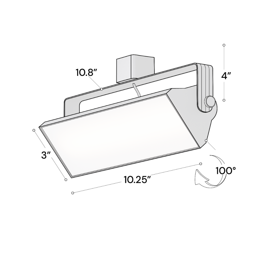 Alcon 13126-12 12-Inch Architectural LED Wall Wash Track Light shown in a Black finish.
