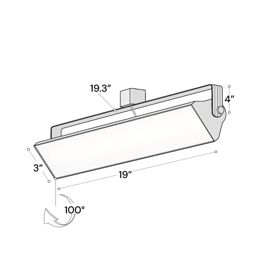 Alcon 13126-20 20-Inch Architectural LED Wall Wash Track Light shown in a Black finish.