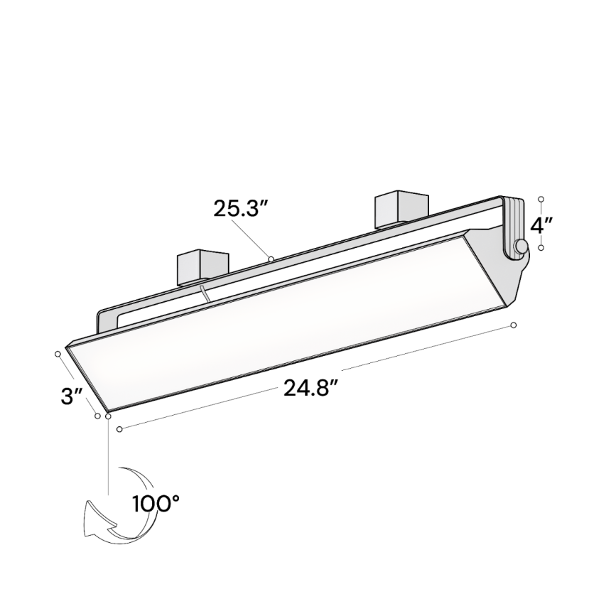 Alcon 13126-26 26-Inch Architectural LED Wall Wash Track Light shown in a Black finish.