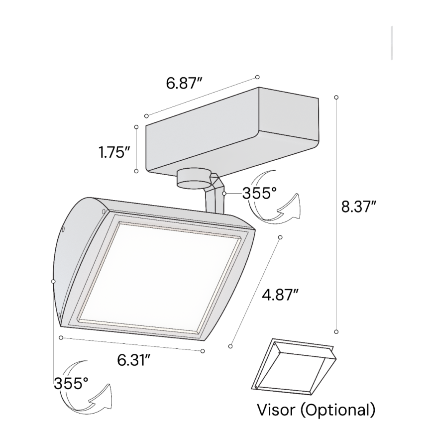 6-Inch Adjustable LED Wall Washer Track Flood Light