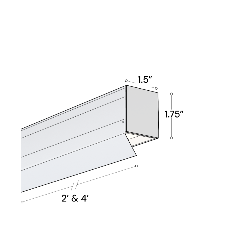 Alcon 13150-V Architectural LED Linear Wall Wash Track Light shown in a Black finish.