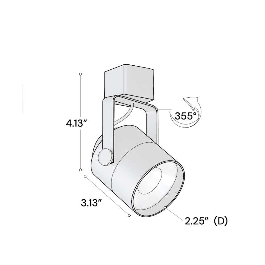 Alcon 13302 2-Inch LED Monopoint Track Light Head shown in a Black finish.