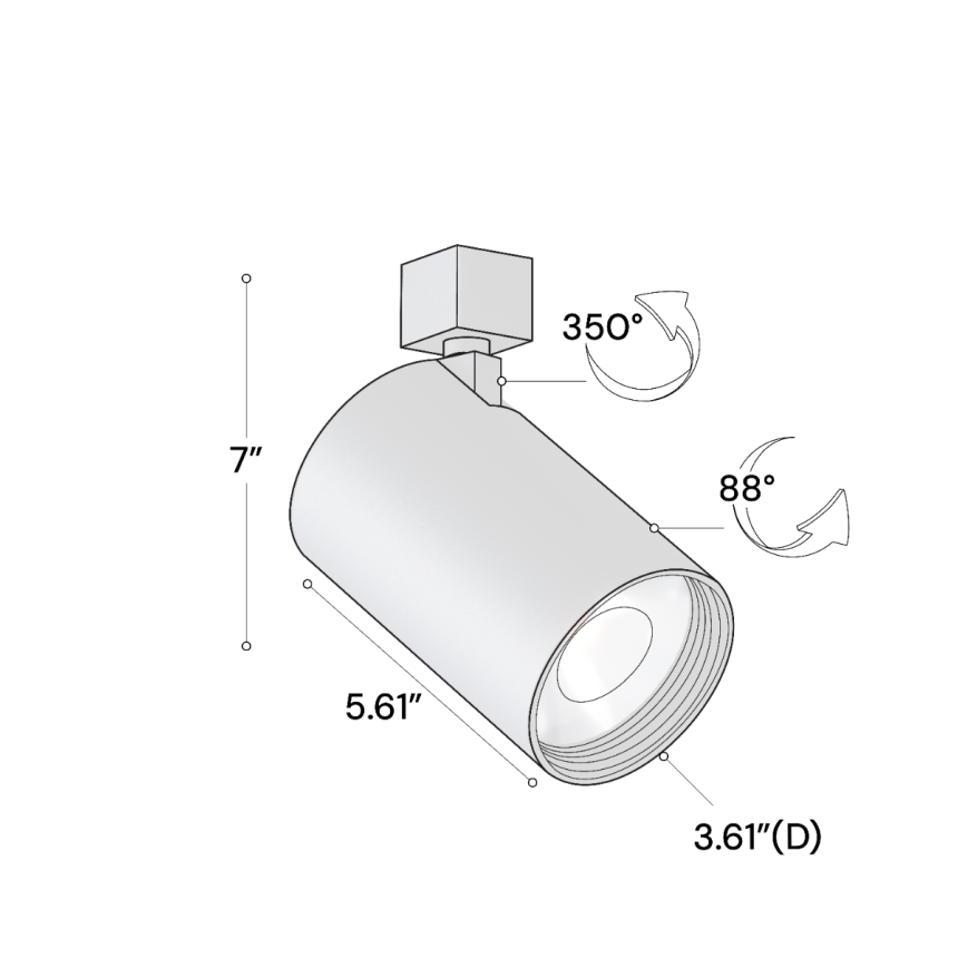 3-Inch Architectural LED Track Light with Color Temperature Switch