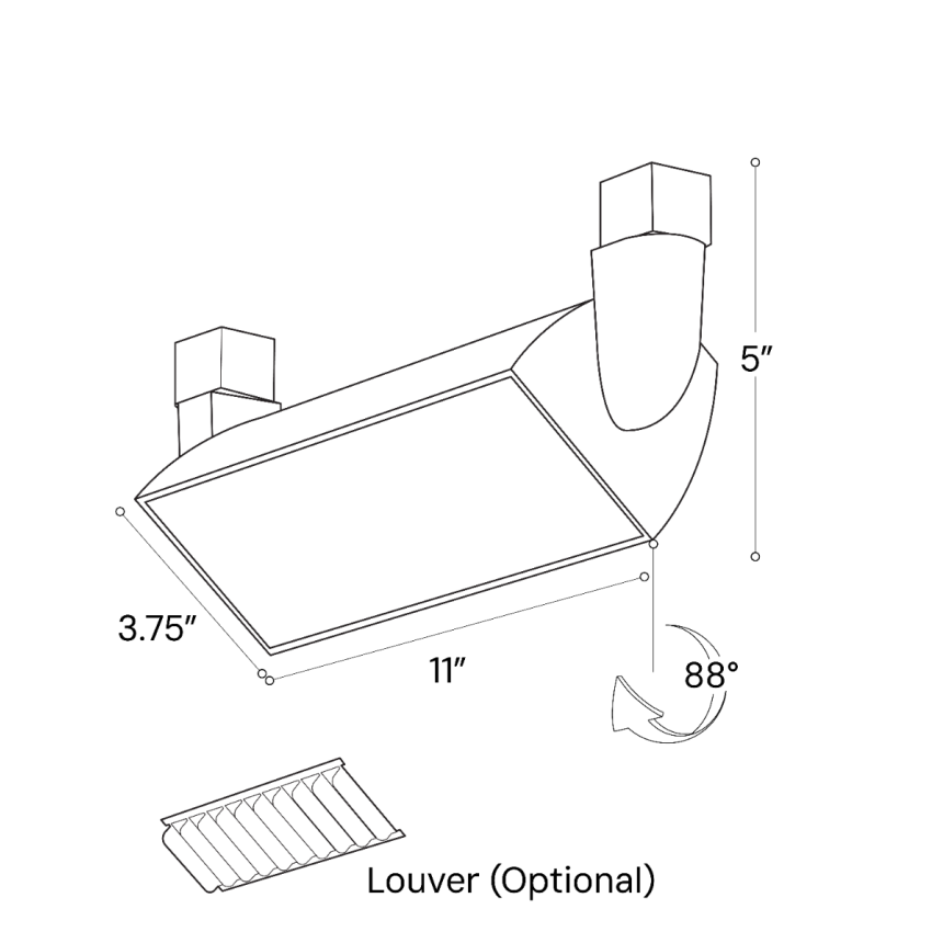 Alcon 13128-15 Black 15-Inch Architectural Wall Wash LED Track Light – 11" Length x 3.75" Width x 5" Height