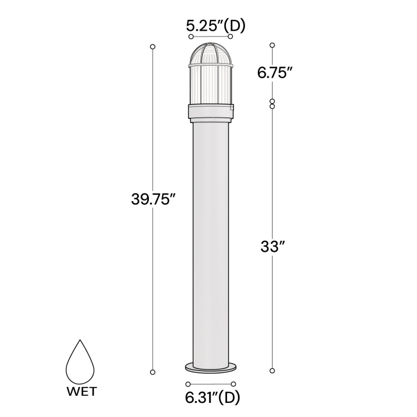 40-Inch Outdoor Bollard LED Pathway Light