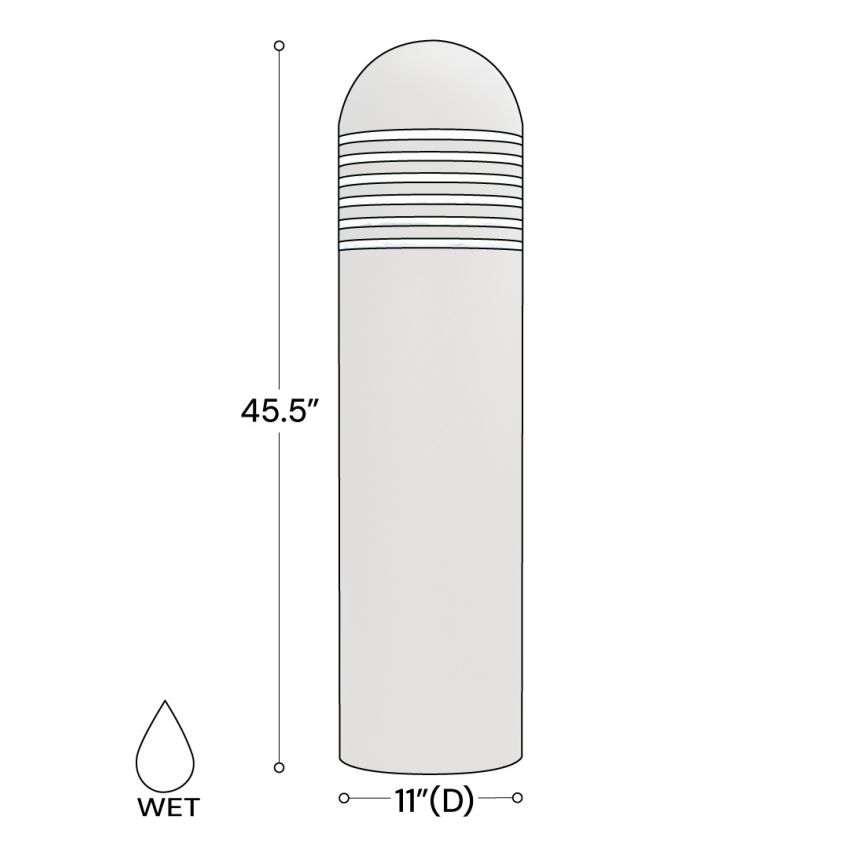 45-Inch Square Commercial LED Bollard Light