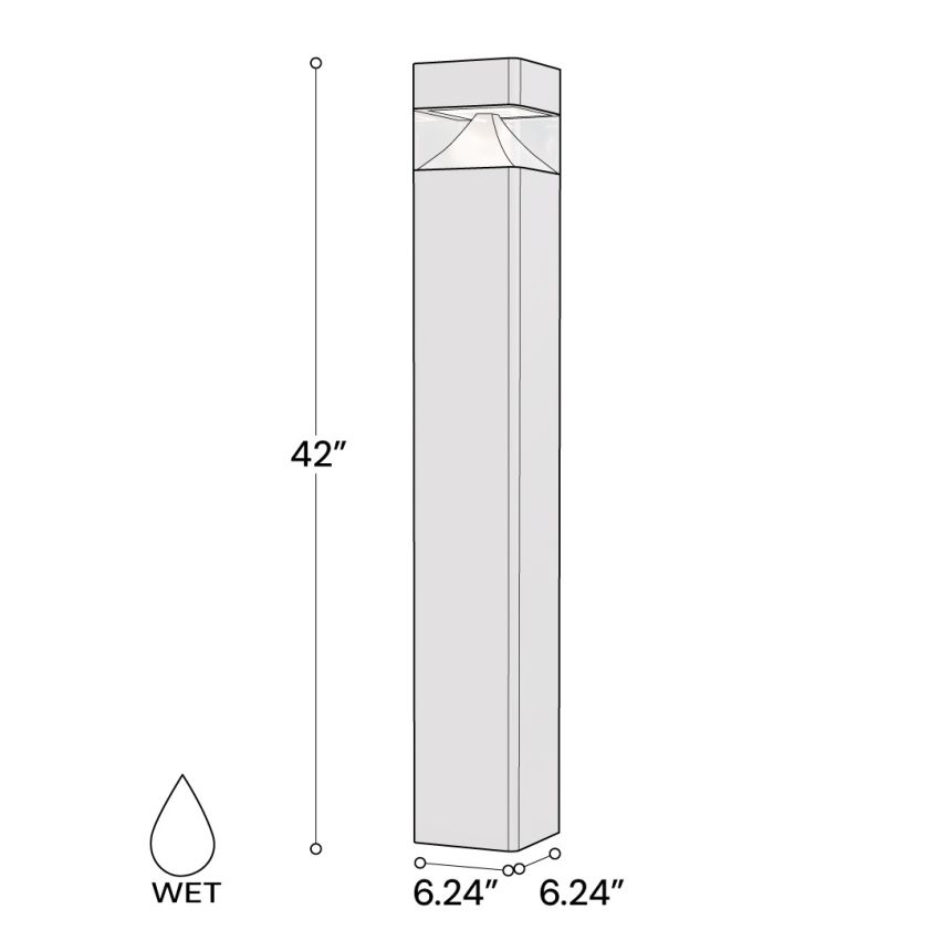 42-Inch Square Commercial LED Bollard Light