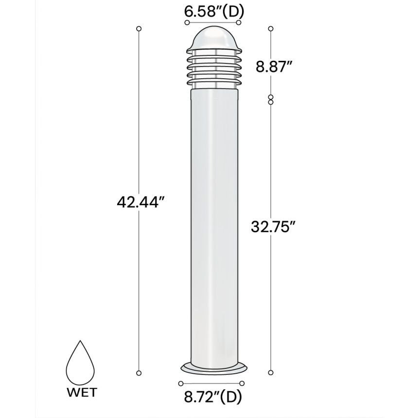 42-Inch Stainless Steel LED Bollard Light
