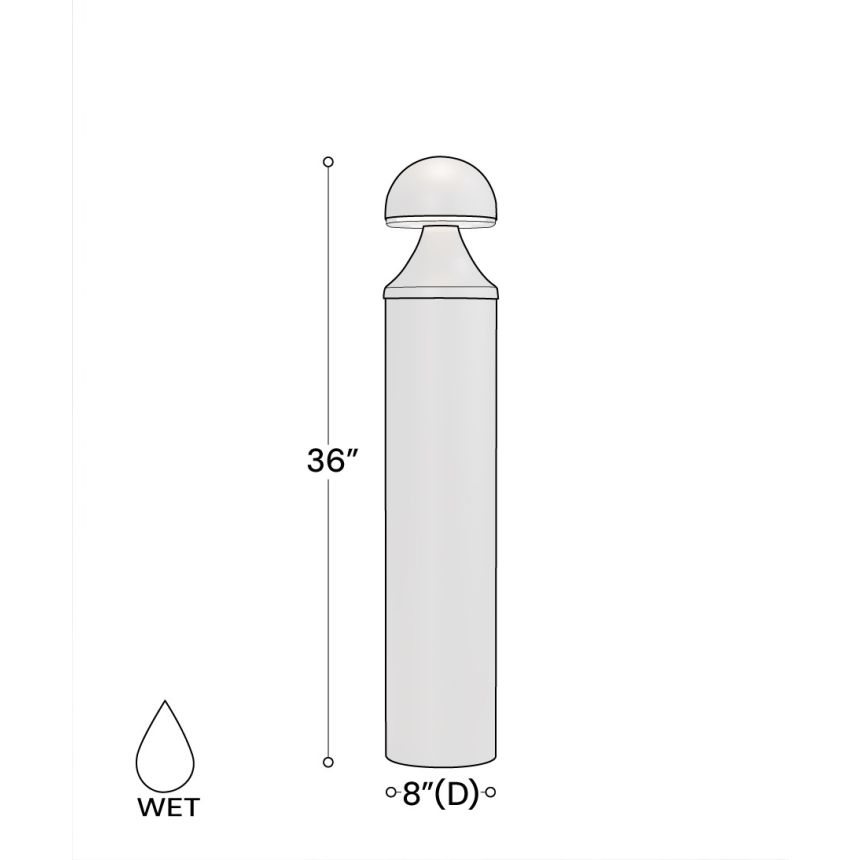 36-Inch Dome-Top Commercial LED Bollard Light