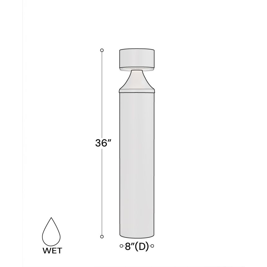 36-Inch Flat-Top Commerial LED Bollard Light