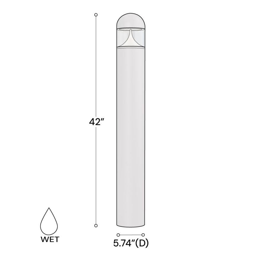42-Inch Domed Commercial LED Bollard Light