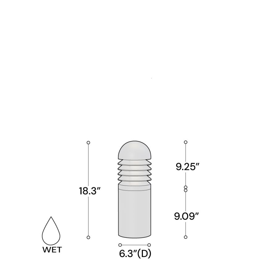 18-Inch Louvered Wattage/CCT Selectable LED Bollard Light