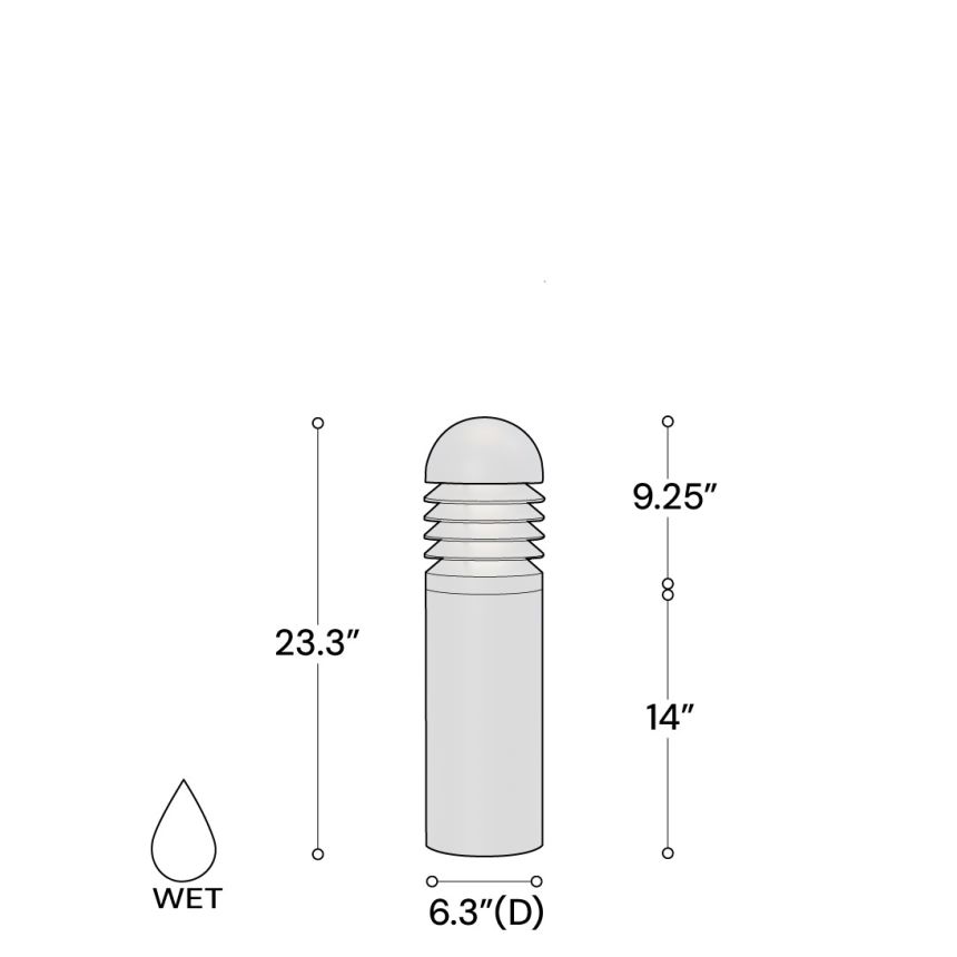 23-Inch Louvered Wattage/CCT Selectable LED Bollard Light