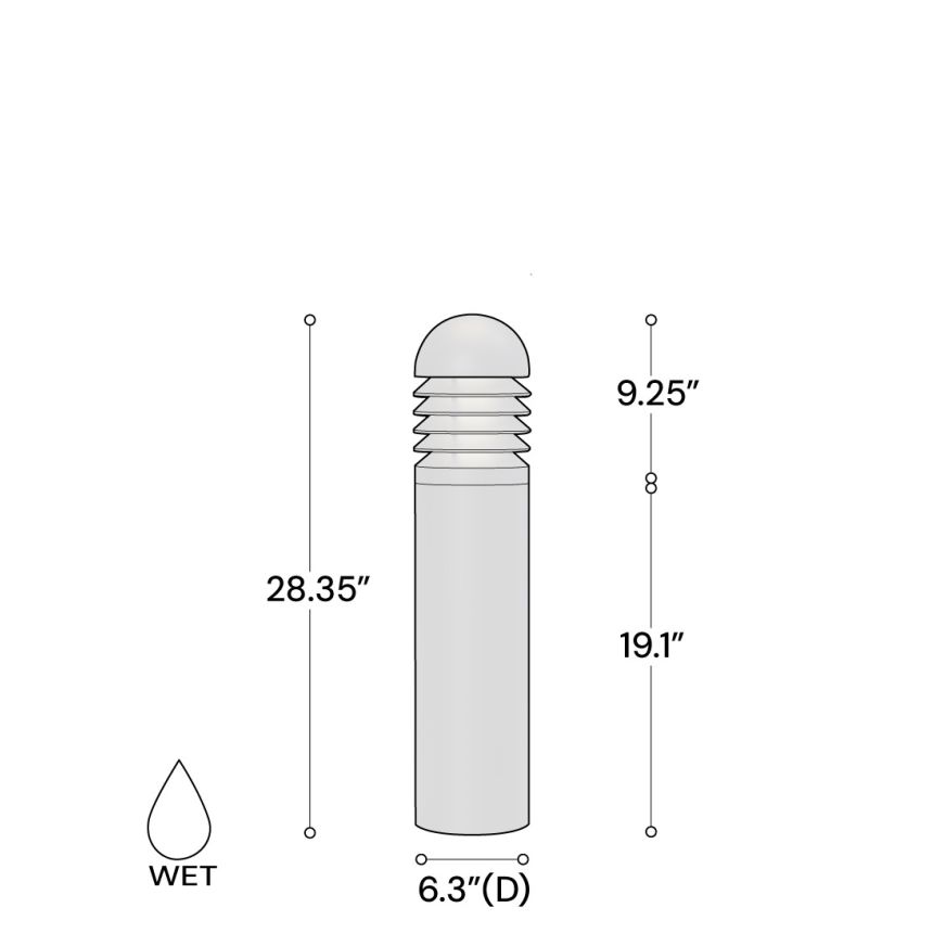 28-Inch Louvered Wattage/CCT Selectable LED Bollard Light