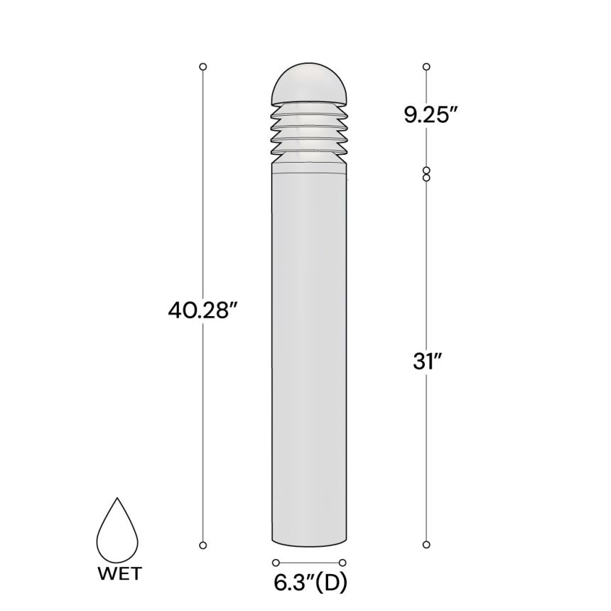 40-Inch Louvered Wattage/CCT Selectable LED Bollard Light