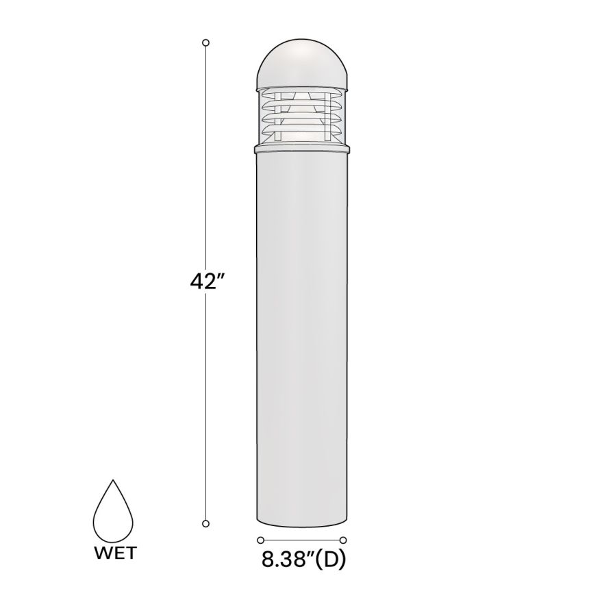 42-Inch Domed Grated Louver LED Bollard Light