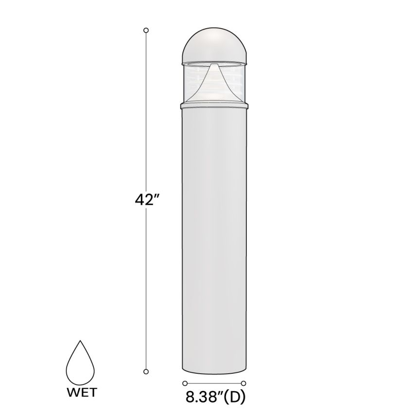 42-Inch Domed Sand-Blasted Louver LED Bollard Light