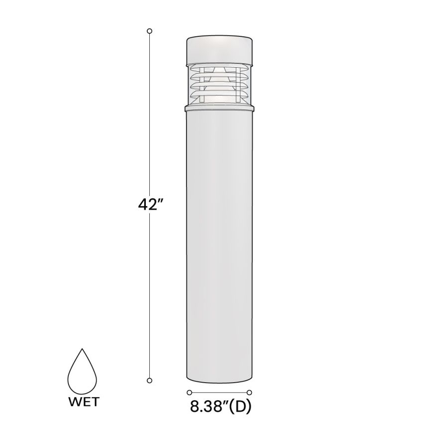 41-Inch Flat-Top Grated Louver LED Bollard Light