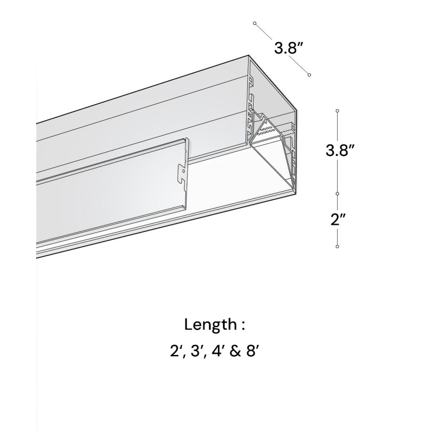 Alcon 15233-2-33 Linear Recessed LED Perimeter Light Shown in Black finish