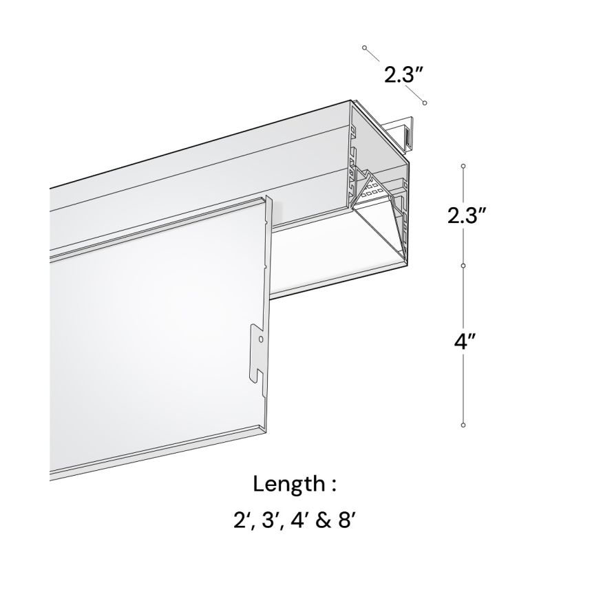Alcon 15233-4 Linear Recessed LED Perimeter Light Shown in Black finish